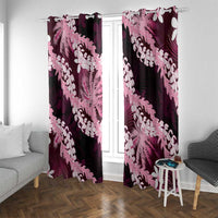 Puakenikeni Maile Lei Window Curtain Frangipani Pink Tropical Leaves