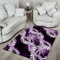 Puakenikeni Maile Lei Area Rug Frangipani Purple Tropical Leaves LT01 - Polynesian Pride