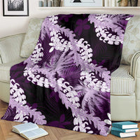 Puakenikeni Maile Lei Blanket Frangipani Purple Tropical Leaves
