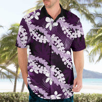 Puakenikeni Maile Lei Hawaiian Shirt Frangipani Purple Tropical Leaves LT01 - Polynesian Pride