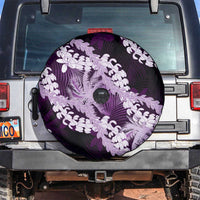Puakenikeni Maile Lei Spare Tire Cover Frangipani Purple Tropical Leaves LT01 Purple - Polynesian Pride