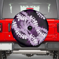 Puakenikeni Maile Lei Spare Tire Cover Frangipani Purple Tropical Leaves LT01 - Polynesian Pride