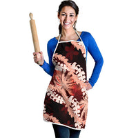 Puakenikeni Maile Lei Apron Frangipani Red Tropical Leaves