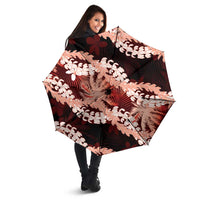 Puakenikeni Maile Lei Umbrella Frangipani Red Tropical Leaves