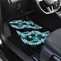 Puakenikeni Maile Lei Car Mats Frangipani Turquoise Tropical Leaves