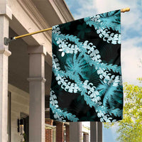 Puakenikeni Maile Lei Garden Flag Frangipani Turquoise Tropical Leaves