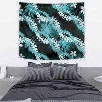 Puakenikeni Maile Lei Tapestry Frangipani Turquoise Tropical Leaves