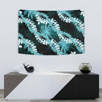 Puakenikeni Maile Lei Tapestry Frangipani Turquoise Tropical Leaves