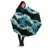 Puakenikeni Maile Lei Umbrella Frangipani Turquoise Tropical Leaves