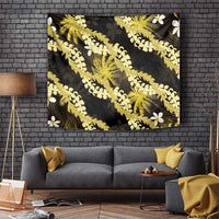 Puakenikeni Maile Lei Tapestry Frangipani Yellow Tropical Leaves