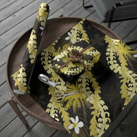 Puakenikeni Maile Lei Wrapping Paper Frangipani Yellow Tropical Leaves