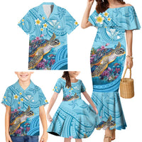 Personalized Hawaii Sea Turtle Family Matching Mermaid Dress and Hawaiian Shirt Hawaii Map Ocean Vibes LT01 - Polynesian Pride