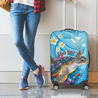 Personalized Hawaii Sea Turtle Luggage Cover Hawaii Map Ocean Vibes