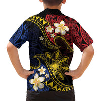 Philippines Spirit Tribal Sun Plumeria Family Matching Puletasi and Hawaiian Shirt Red And Blue Polynesian Pattern LT01 - Polynesian Pride