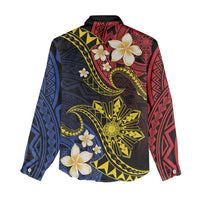 Philippines Spirit Tribal Sun Plumeria Women Casual Shirt Red And Blue Polynesian Pattern LT01 - Polynesian Pride