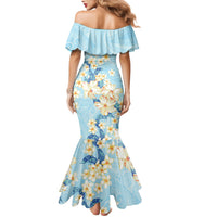 Hawaii Hibiscus Plumeria Blue Family Matching Mermaid Dress and Hawaiian Shirt Polynesian Pattern LT01 - Polynesian Pride