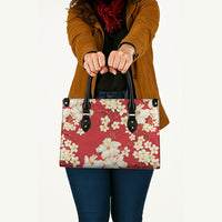 Hawaii Hibiscus Plumeria Red Leather Bag Polynesian Pattern
