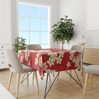 Hawaii Hibiscus Plumeria Red Tablecloth Polynesian Pattern