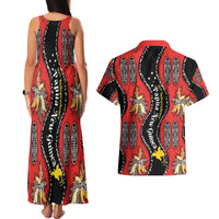 Papua New Guinea 50th Independence Couples Matching Tank Maxi Dress and Hawaiian Shirt PNG Batik Pattern LT01 - Polynesian Pride