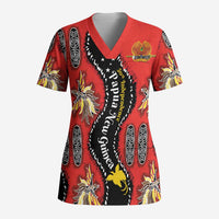 Papua New Guinea 50th Independence Scrub Top PNG Batik Pattern - Polynesian Pride
