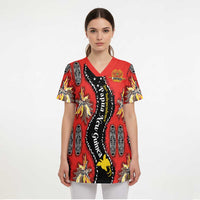 Papua New Guinea 50th Independence Scrub Top PNG Batik Pattern - Polynesian Pride