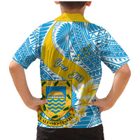 Personalised Tuvalu Independence Day Family Matching Mermaid Dress and Hawaiian Shirt Plumeria 45th Anniversary LT01 - Polynesian Pride