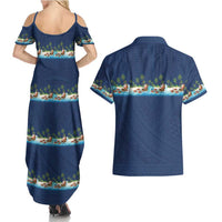 Hawaii Santa Riding Sea Turtle Couples Matching Summer Maxi Dress and Hawaiian Shirt Mele Kalikimaka Polynesian Pattern LT01 - Polynesian Pride