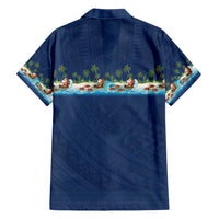 Hawaii Santa Riding Sea Turtle Family Matching Mermaid Dress and Hawaiian Shirt Mele Kalikimaka Polynesian Pattern LT01 - Polynesian Pride