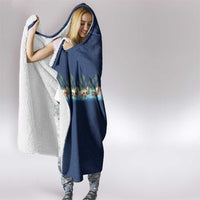 Hawaii Santa Riding Sea Turtle Hooded Blanket Mele Kalikimaka Polynesian Pattern - Polynesian Pride