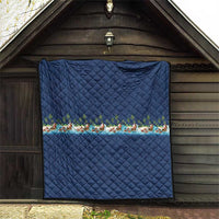 Hawaii Santa Riding Sea Turtle Quilt Mele Kalikimaka Polynesian Pattern - Polynesian Pride