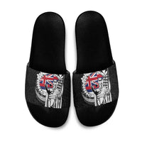 Hawaii King Kamehameha Slide Sandals Flag Polynesian Pattern