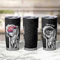 Personalized Hawaii King Kamehameha Tumbler Cup Flag Polynesian Pattern