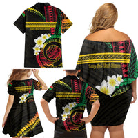 Vanuatu Independence Day Family Matching Off Shoulder Short Dress and Hawaiian Shirt Yumi 45th Hapi Indipendens Dei LT01 - Polynesian Pride