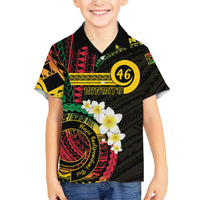 Vanuatu Independence Day Family Matching Off Shoulder Short Dress and Hawaiian Shirt Yumi 45th Hapi Indipendens Dei LT01 Son's Shirt Black - Polynesian Pride