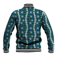 Pikake Maile Tiare Lei Baseball Jacket Polu Lauhala Pattern
