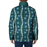 Pikake Maile Tiare Lei Padded Jacket Polu Lauhala Pattern