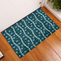 Pikake Maile Tiare Lei Rubber Doormat Polu Lauhala Pattern