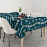 Pikake Maile Tiare Lei Tablecloth Polu Lauhala Pattern