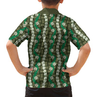 Pikake Maile Tiare Lei Family Matching Short Sleeve Bodycon Dress and Hawaiian Shirt Omaomao Lauhala Pattern LT01 - Polynesian Pride