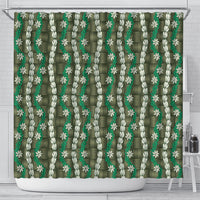 Pikake Maile Tiare Lei Shower Curtain Omaomao Lauhala Pattern