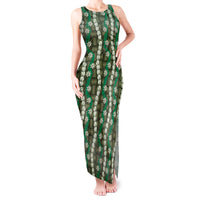Pikake Maile Tiare Lei Tank Maxi Dress Omaomao Lauhala Pattern