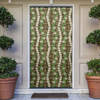Pikake Maile Tiare Lei Door Cover Natural Lauhala Pattern