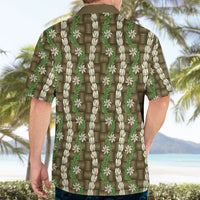 Pikake Maile Tiare Lei Hawaiian Shirt Natural Lauhala Pattern
