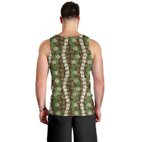 Pikake Maile Tiare Lei Men Tank Top Natural Lauhala Pattern