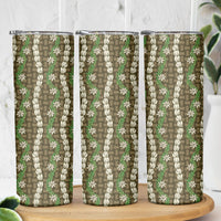 Pikake Maile Tiare Lei Skinny Tumbler Natural Lauhala Pattern