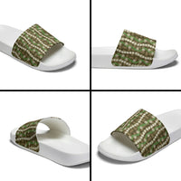 Pikake Maile Tiare Lei Slide Sandals Natural Lauhala Pattern
