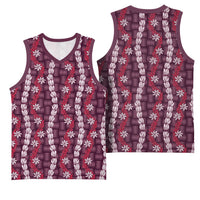 Pikake Maile Tiare Lei Basketball Jersey Akala Lauhala Pattern