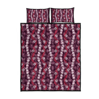 Pikake Maile Tiare Lei Quilt Bed Set Akala Lauhala Pattern