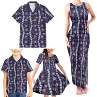 Pikake Maile Tiare Lei Family Matching Tank Maxi Dress and Hawaiian Shirt Poni Lauhala Pattern LT01 - Polynesian Pride