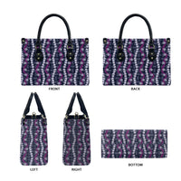 Pikake Maile Tiare Lei Leather Bag Poni Lauhala Pattern